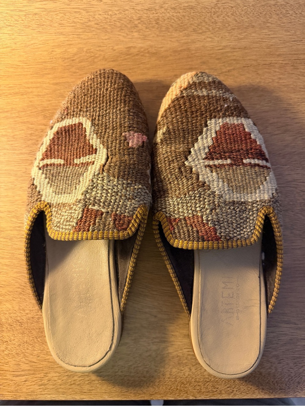 Artemis Handwoven Brown kilim Multi-Color Slip-On Mules/slippers UK42